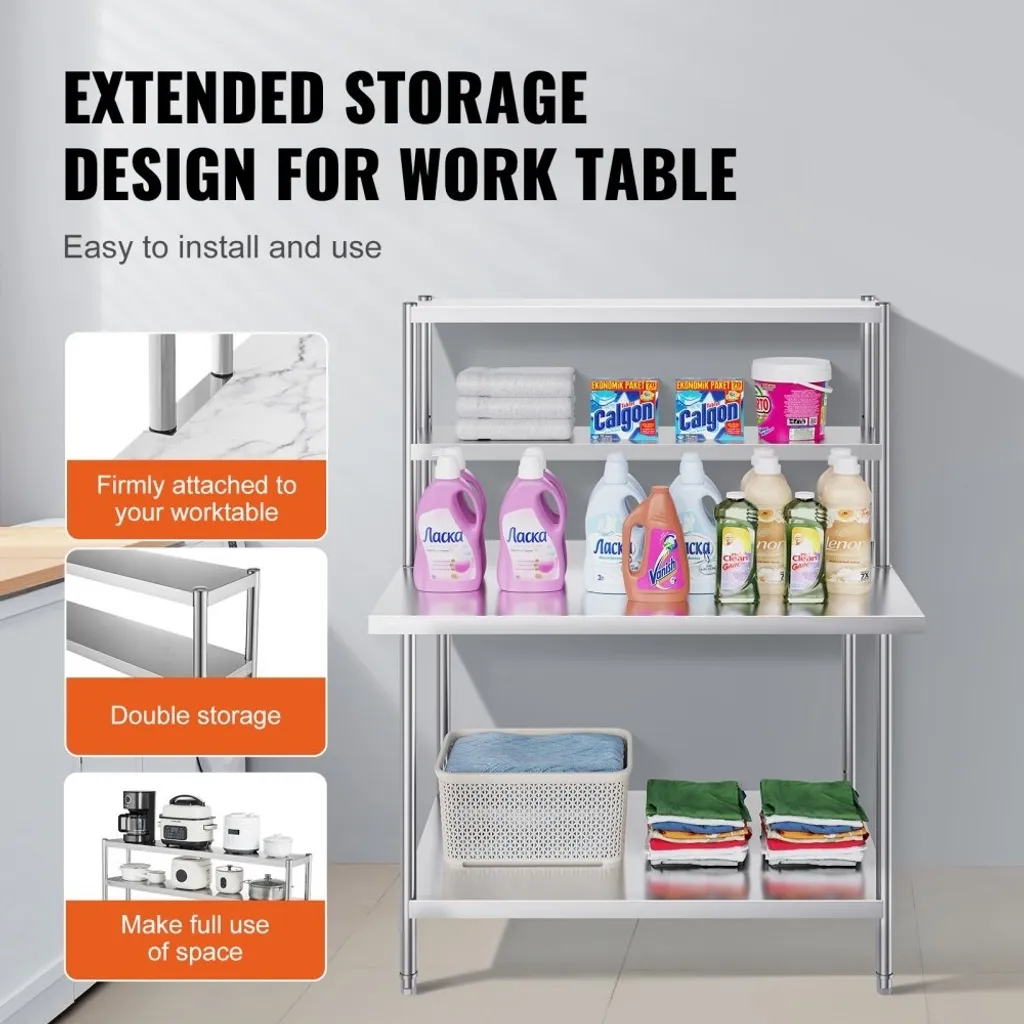 Table de cuisine inox stable 1219x640 mm : finies les surfaces fragiles - 4