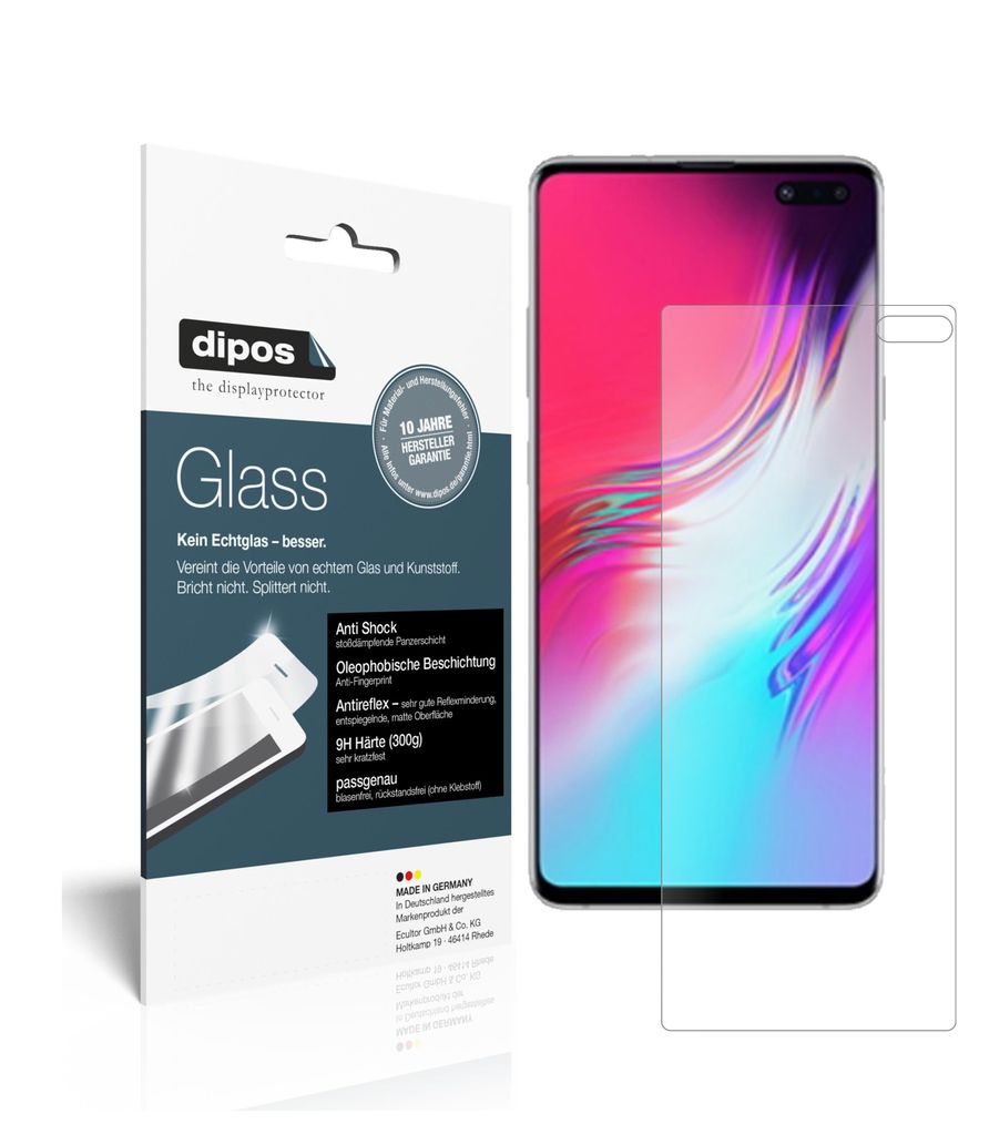 2x Schutzfolie für Samsung Galaxy S10 5G matt - Anti-Shock 9H Folie dipos Glass Kunststoffglas