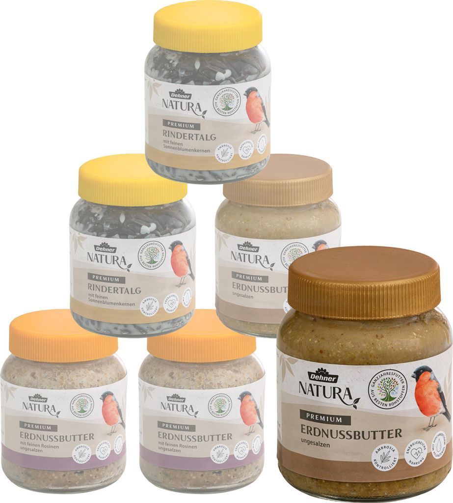 Dehner Natura Wildvogelfutter, Erdnussbutter und Rindertalg Produktbild 