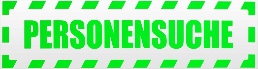 Kiwistar Personensuche gestreift Magnetschild Schild magnetisch - 30cm Neongrün - Magnetfolie für Auto PKW Kfz