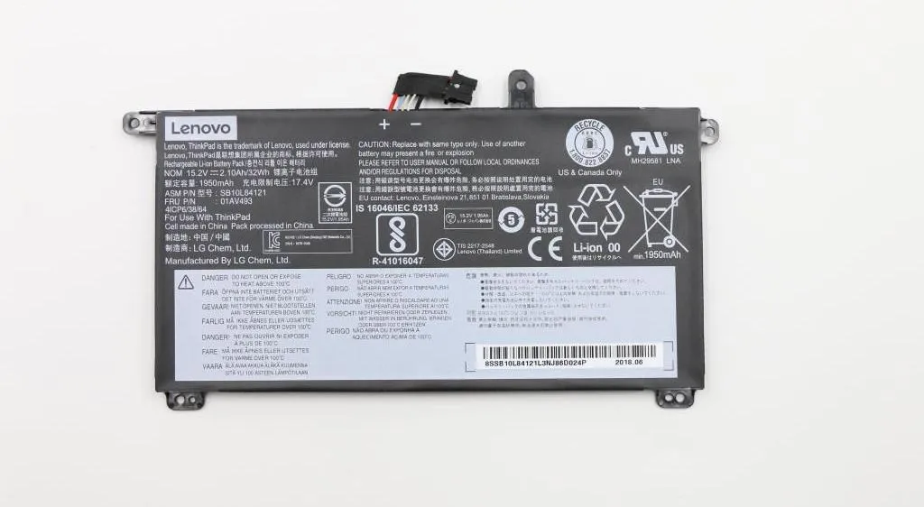 Batterie Interne Li-Ion 32Wh 4 Cellules - Pièce de Rechange Lenovo Originale