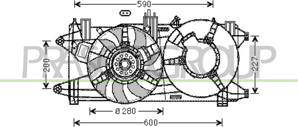 Ventilateur de refroidissement Fiat Doblo PRASCO FT909F006 - Réparation OE