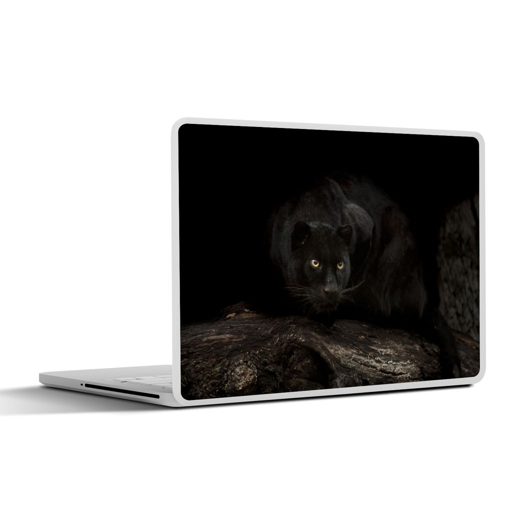 MuchoWow Laptop Aufkleber Sticker Cover Panther - Wald - Augen 31x22.5 cm - Laptop-Deko