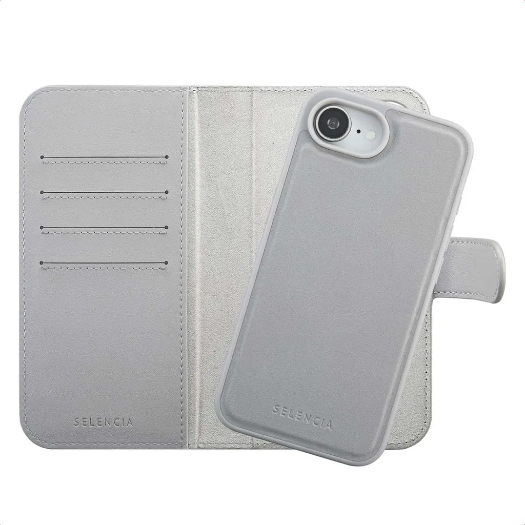 Selencia Olyn Libreria MagSafe iPhone 16e Grigio | Custodia 2-in-1