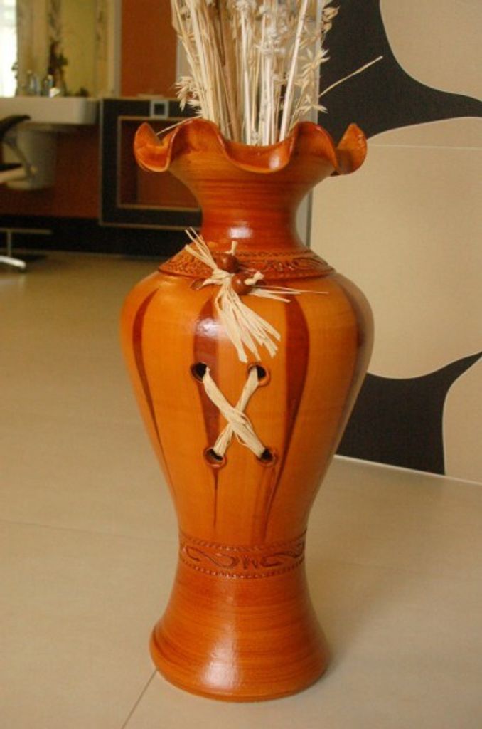 Edle 60 cm Bodenvase braun
