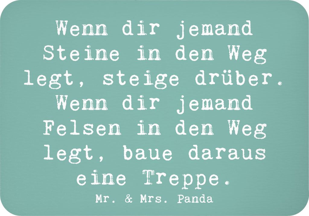 Mr. & Mrs. Panda magnet Spruch Stolpersteine im Alltag meistern - Meeresbrise - Geschenk, Herausforderungen, positive Gedanken, zettelhalter, wandm...