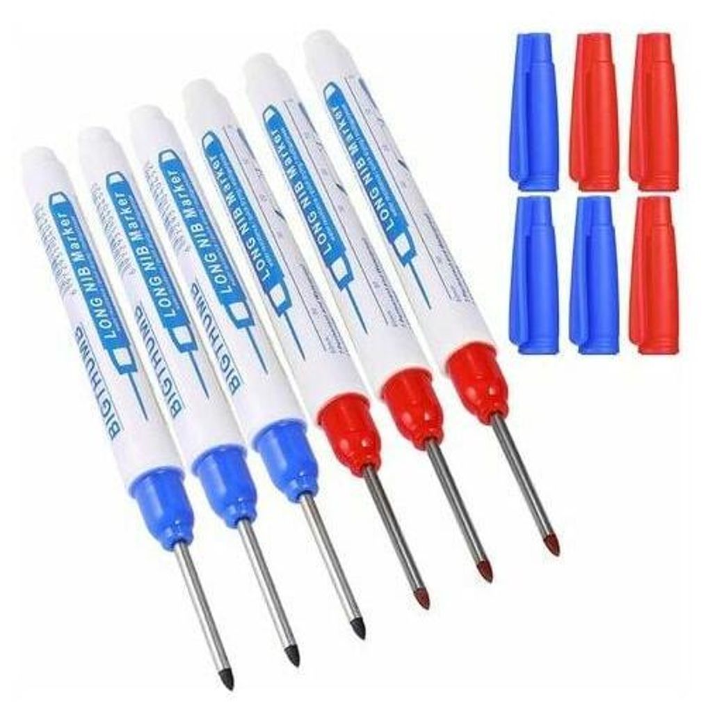 Stück Tieflochmarker, Zimmermannsmarker, 30 mm Permanentmarker mit feiner Spitze, Permanent-Filzstift zum Markieren an schwer zugänglichen Stelle...