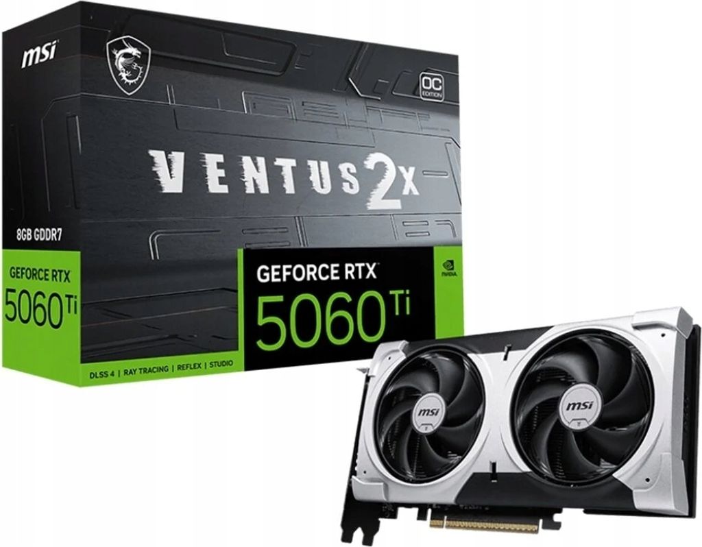 MSI GeForce RTX 5060 Ti VENTUS 2X PLUS 8GB GDDR7 PCIe 5.0 Grafikkarte