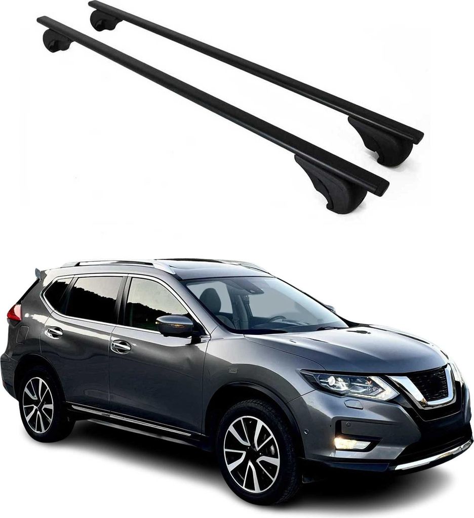 Dachträger Grundtäger für Nissan X-Trail 2013-2021 75kg Metall Schwarz 2 tlg