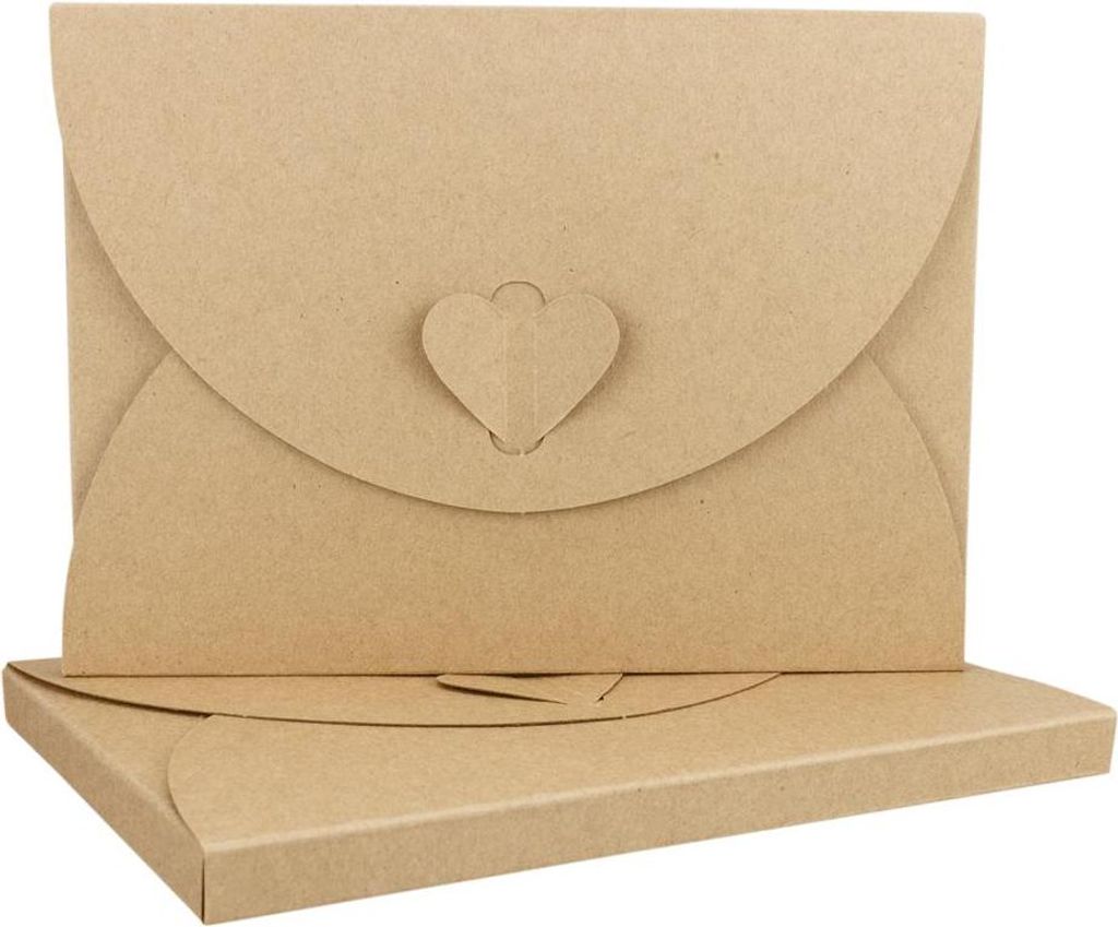 Mappe A6, 1 cm hoch, Schmetterlingsverschluss, Kraftkarton - 25er Pack