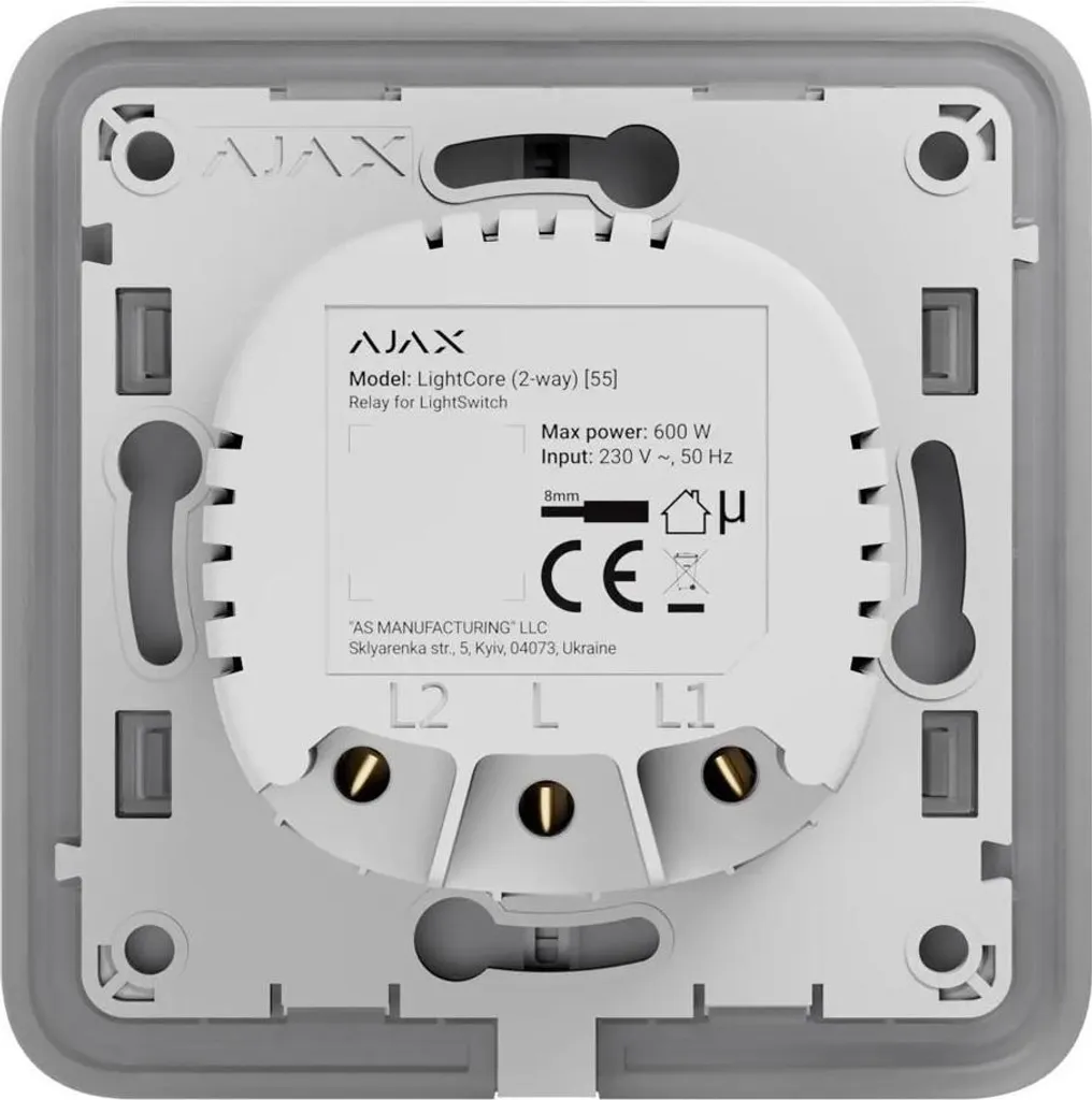 Interrupteur Connecté Ajax Light Core 2W - Relais Domotique Intelligent