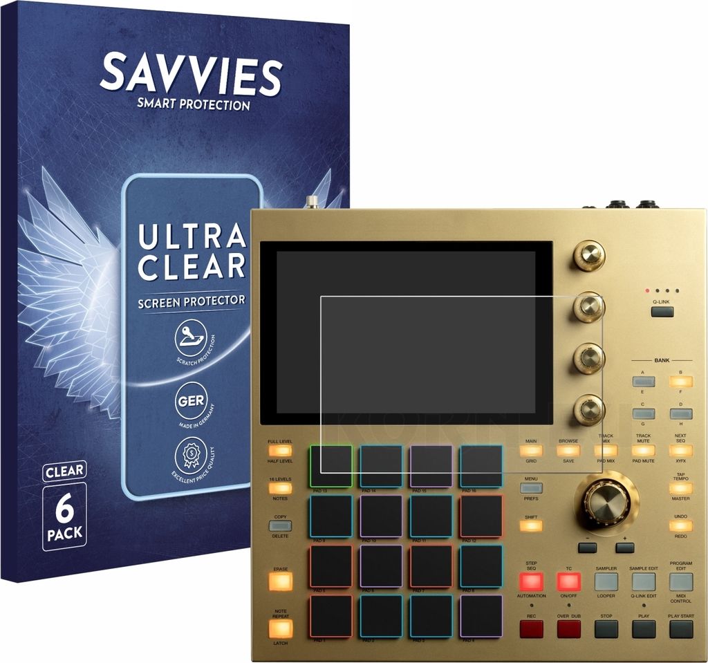 6x Für Akai MPC One Schutzfolie Savvies Displayschutz Display Schutz Folie Klar Transparent
