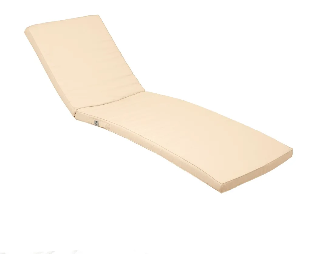 Coussin Bain de Soleil Beige 185x60x5cm - Matelas Transat Déhoussable