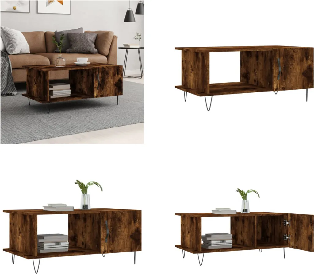 vidaXL Tavolino Salotto Rovere Marrone 102x50x40 cm Legno Multistrato