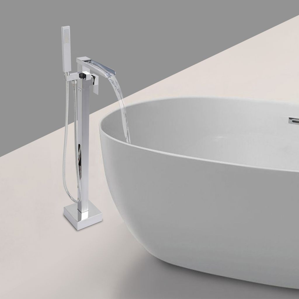88cm Stehendend-Design Badewannenarmatur mit Handbrause G1/2“ Silber