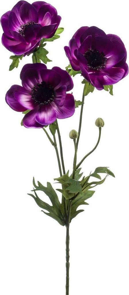 artplants.de Kunstzweig Anemone SUGOL, violett, 75cm - Künstlicher Zweig