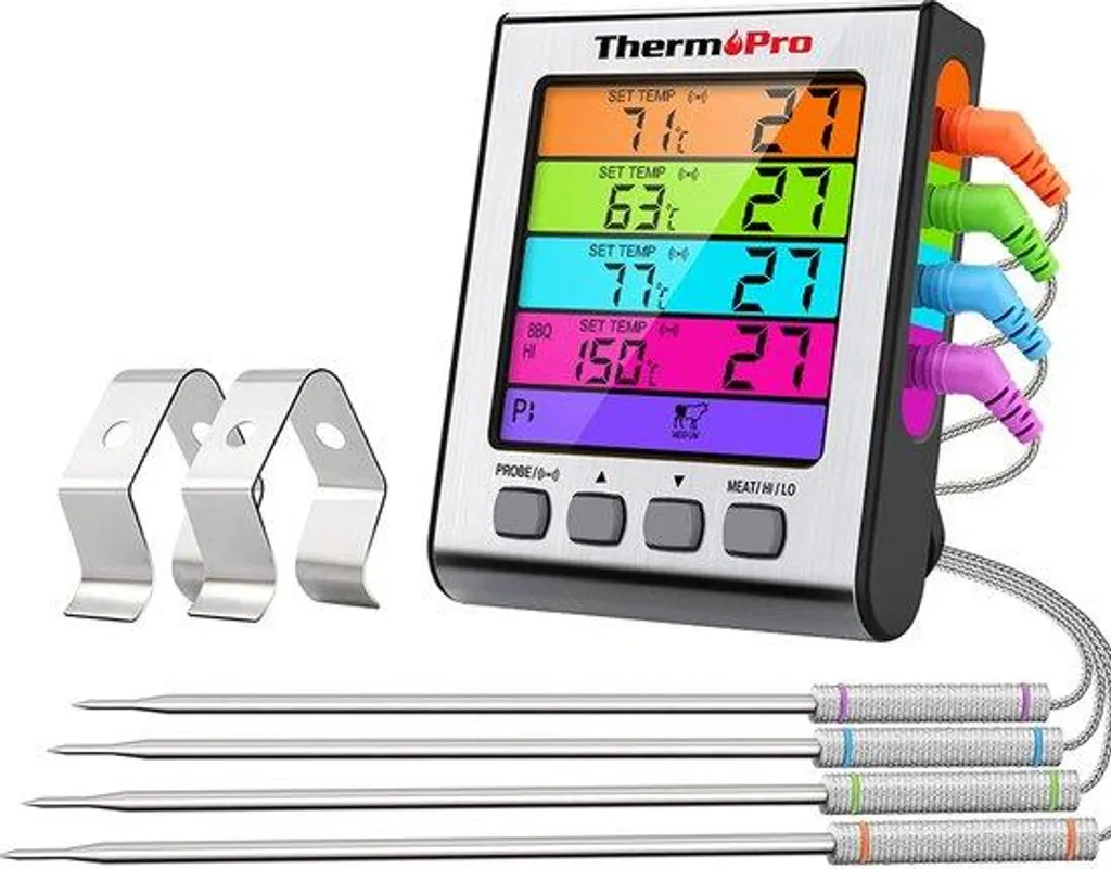 Thermomètre barbecue métal inox - Sonde de cuisson haute précision 300°C