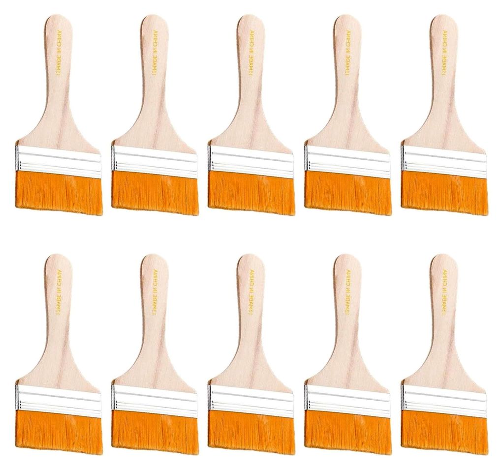 10-teiliges Pinselset mit weichen Nylonborsten und Holzgriff, inklusive 1 Paar Handschuhe