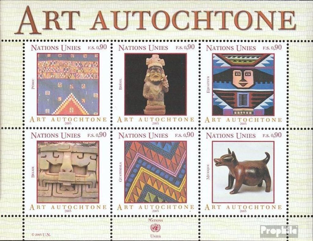 Briefmarken UNO - Genf 2003 Mi Block18 (kompl.Ausg.) FDC Eingeborenenkunst