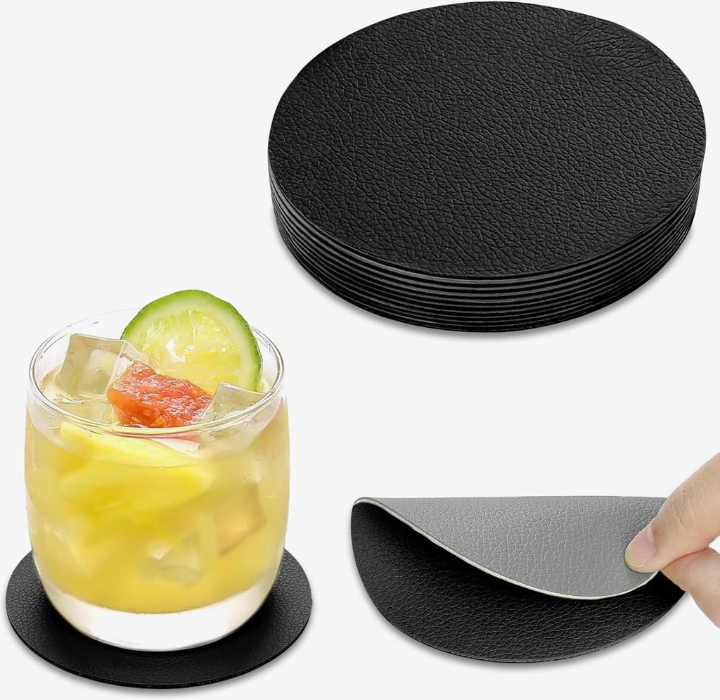 Untersetzer Gläser 15er Set, Doppelseitigen Leder Produktbild 