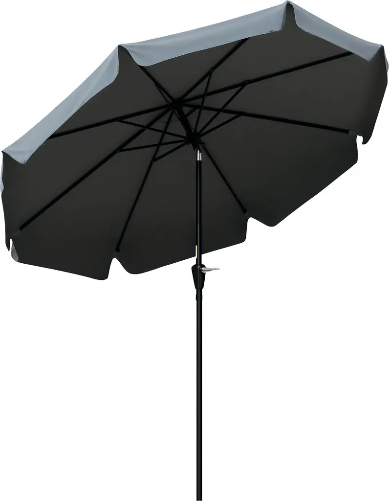 Grand parasol droit inclinable gris anthracite pour terrasse et balcon