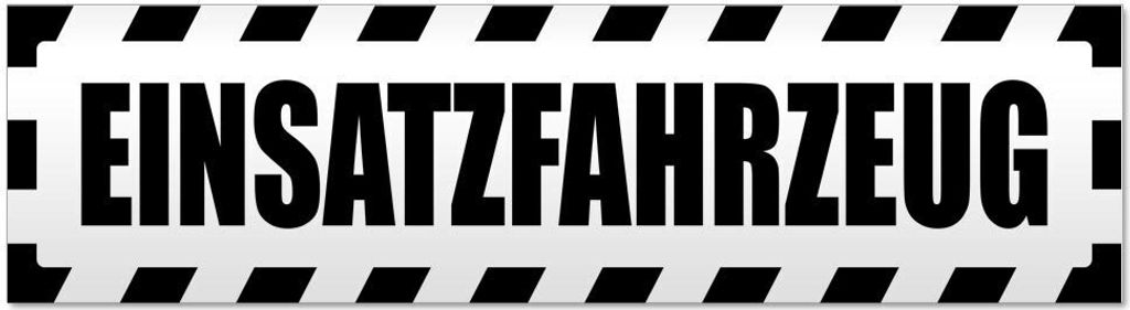 Kiwistar - Autoaufkleber - Schwarz - 60 x 16 cm - Einsatzfahrzeug gestreift - Hinweis Aufkleber Sticker für Auto, Kfz, Fahrrad, PKW, LKW