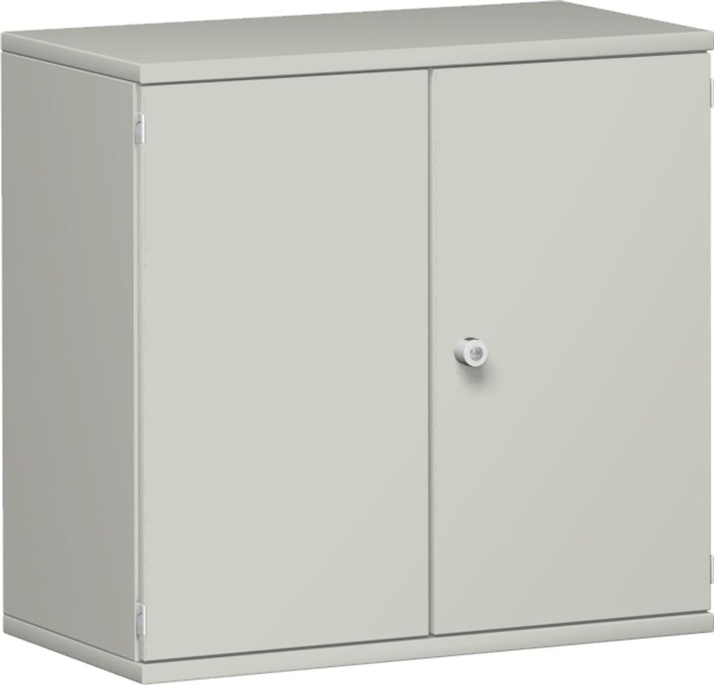 Geramöbel Flügeltürenschrank 1 Nachbildung-Einlegeboden, abschließbar, 800x425x768, Lichtgrau/Lichtgrau, N-10D208-LL