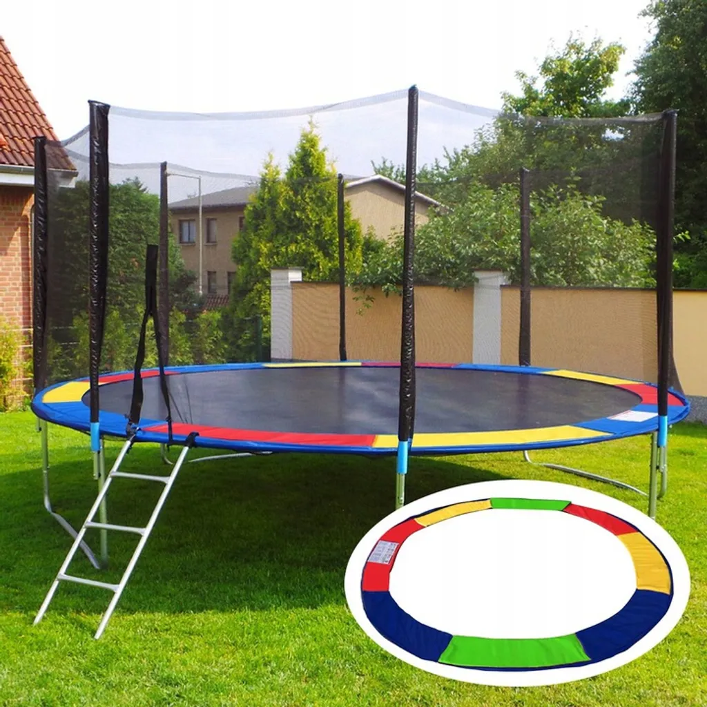 Coussin de trampoline 305 cm robuste en PVC/PE anti-UV et imperméable - 5