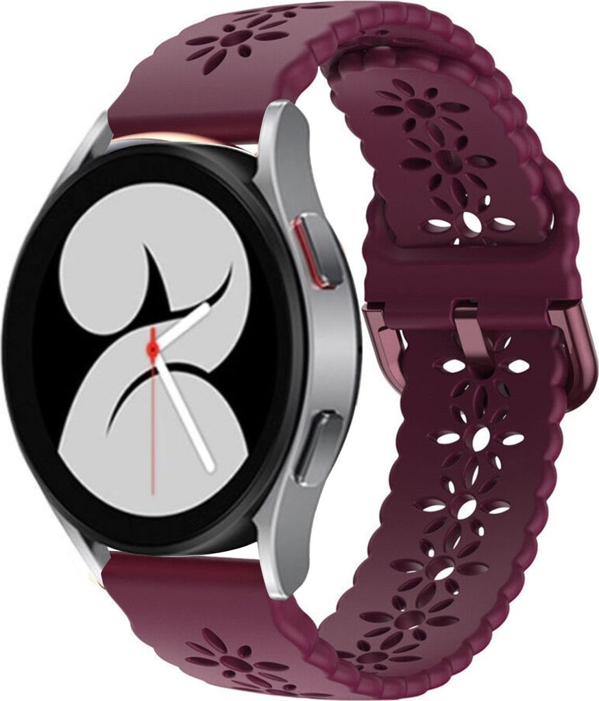 Strap-it Samsung Galaxy Watch 4 40mm Silikonarmband mit Muster (Burgund)