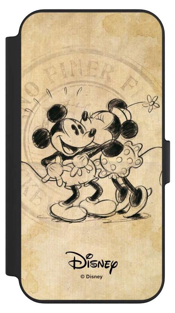 NIVOCASE Klapphülle für Apple iPhone 13 Handyhülle aus Kunst Leder NIVOflip schwarz Mickey Mouse Minnie Mouse Vintage
