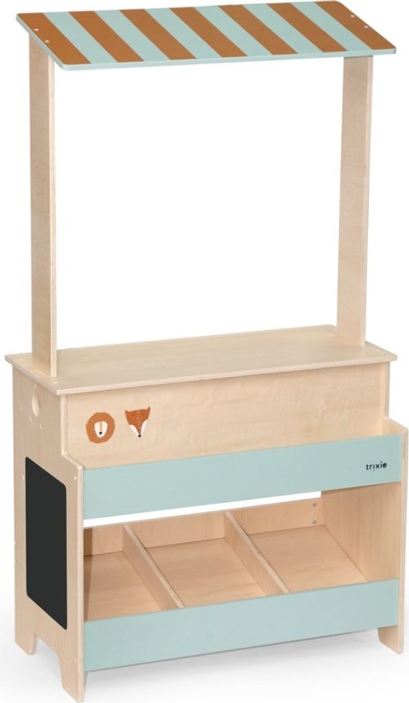 Trixie Holzspielzeug Marktstand - bunter Spielstand für Kinder