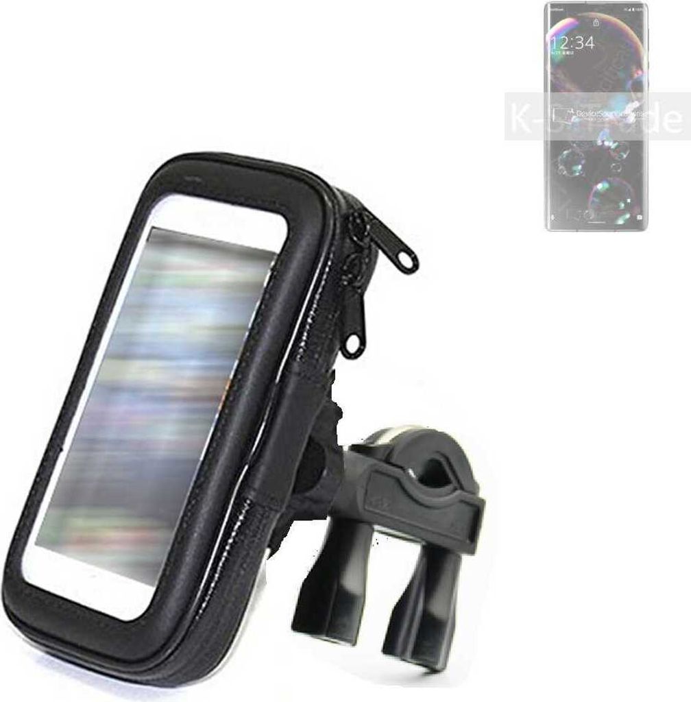 K-S-Trade Fahrrad-Halterung kompatibel mit Sharp Aquos R6 Handy-Halterung Halter Lenkstange Fahrradhalterung Motorrad Bike Mount Wasserabweisend