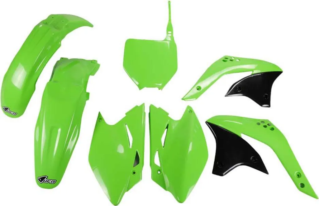 Plastiques UFO Vert Haute Résistance pour Kawasaki KXF 450 Année 2007