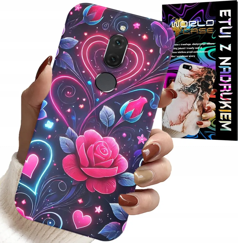 Cover Rosa Cuore Huawei Mate 10 Lite con Vetro - Stile Teen & Chic