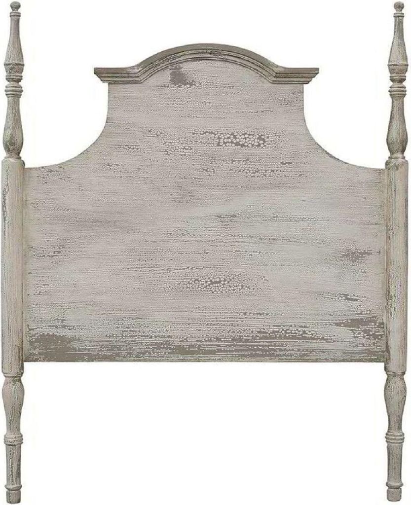 Casa Padrino Luxus Landhausstil Massivholz Bettkopfteil Antik Grau - Verschiedene Größen - Handgefertigte Schlafzimmer Möbel im Landhausstil