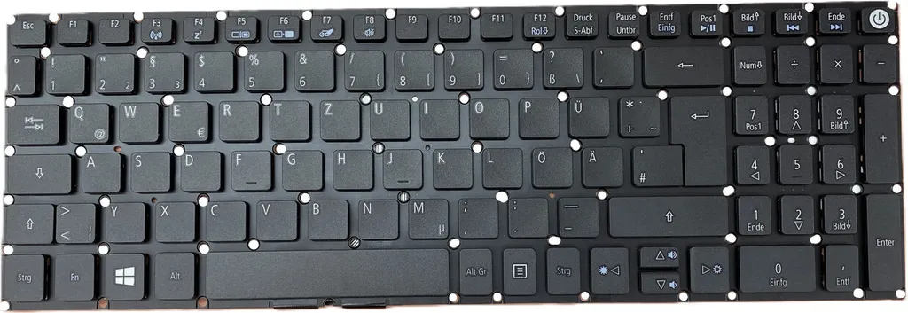 Clavier ACER Aspire 3 A315-51-388S Noir sans Cadre Disposition QWERTZ