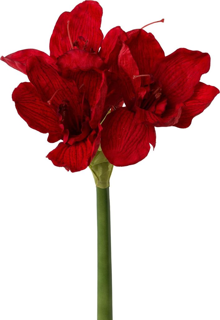 Kunstblume AMARYLLIS ca. 66cm. 1 Stängel mit 4 Blüten. ROT