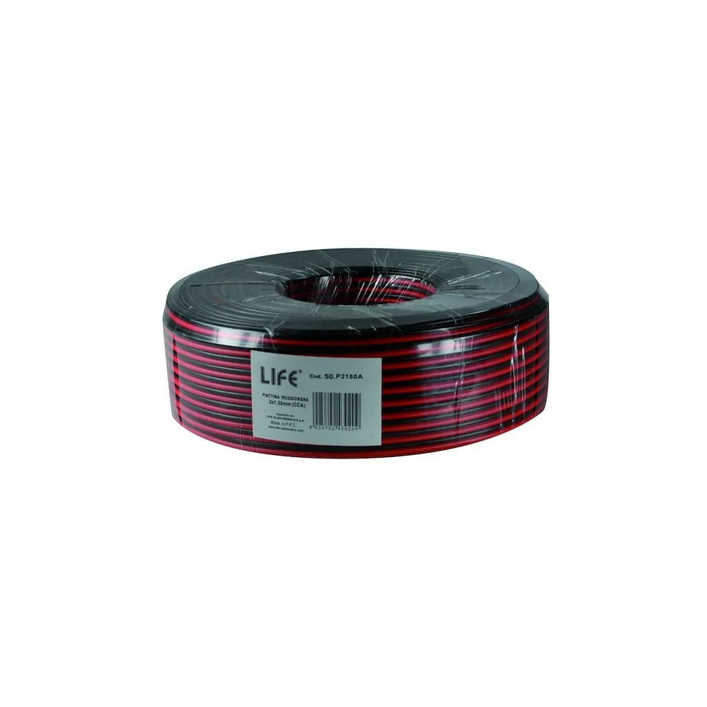 Piattina Bipolarizzata 2x0,75mm² Rosso Nero 100m - Cavo Audio e LED