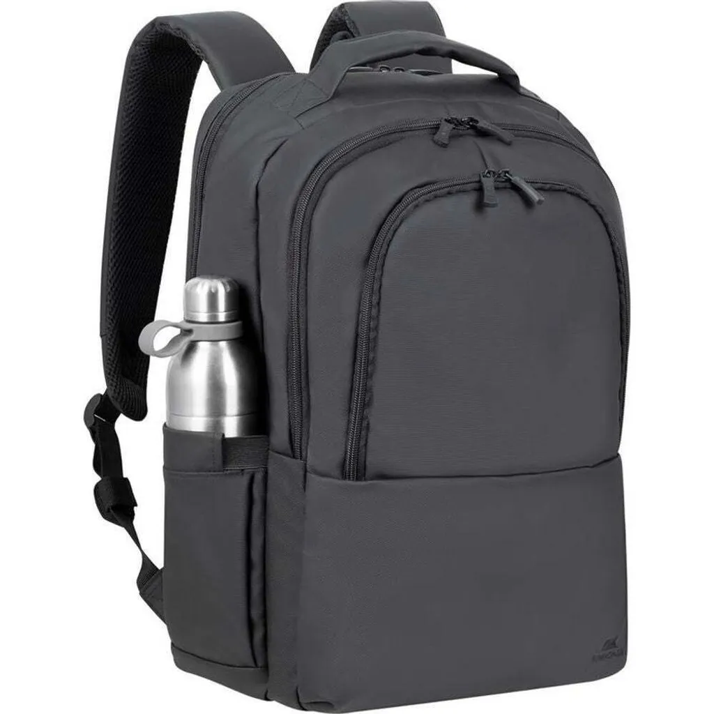 Sac à dos travail 15,6 Riva NB Tegel-Eco 8435 noir pour bureau et vélo