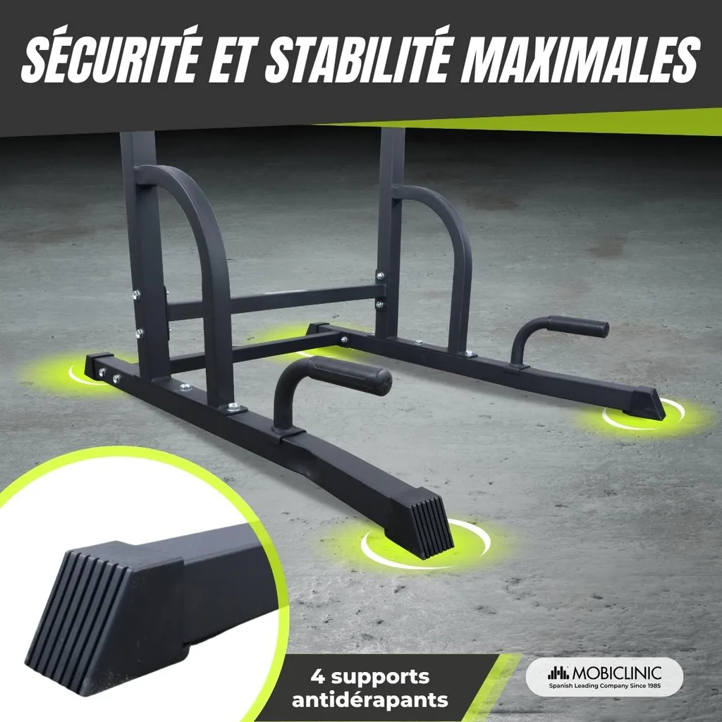 Mobiclinic MultiFit Power Tower Station de Musculation Dips 100 kg