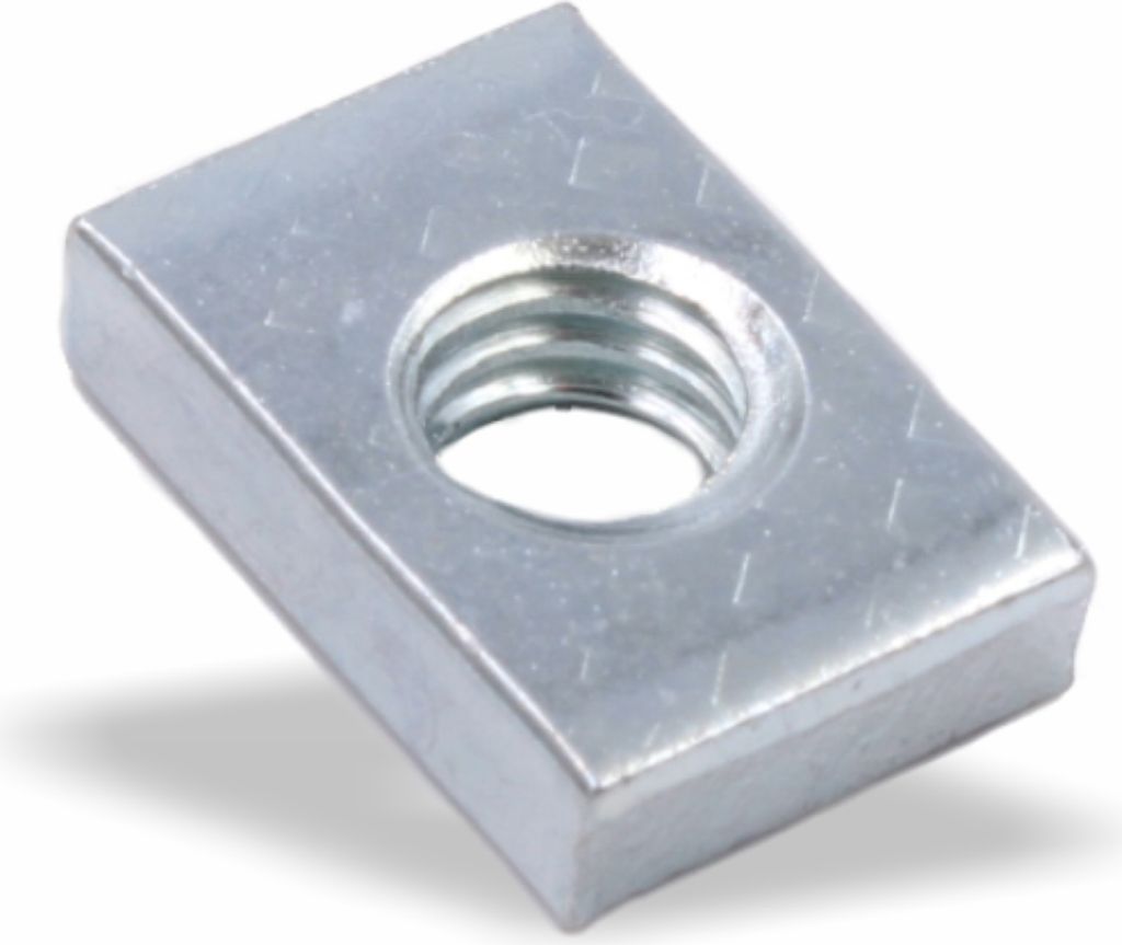 Nutenstein | Gewindeplatte 15x10x4 mm M6 Gewinde mittig | Stahl blau verzinkt