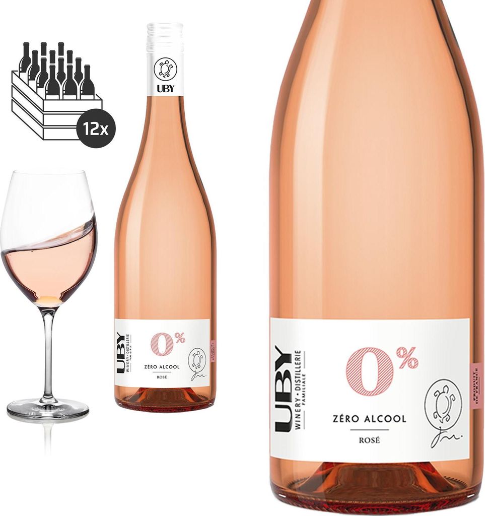 12er Karton 0 % Uby Rosé ZERO von Domaine d'Uby - Rosé