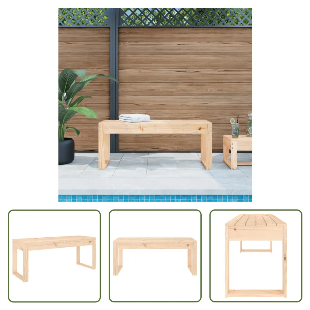 Panca da Giardino in Pino Massiccio 110x38x45 cm | The Living Store