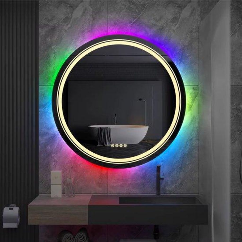 LED-Badkamerspiegel mit RGB-Achtergrondbeleuchtung und Anticondens-Funktion - 60 cm