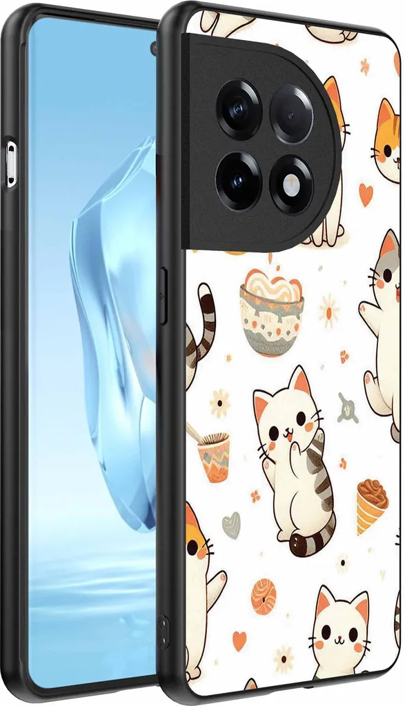 Adatto per OnePlus 12 Custodia per telefono con stampa di gatto - Custodia posteriore in TPU con disegno di gatto - Smartphonica
