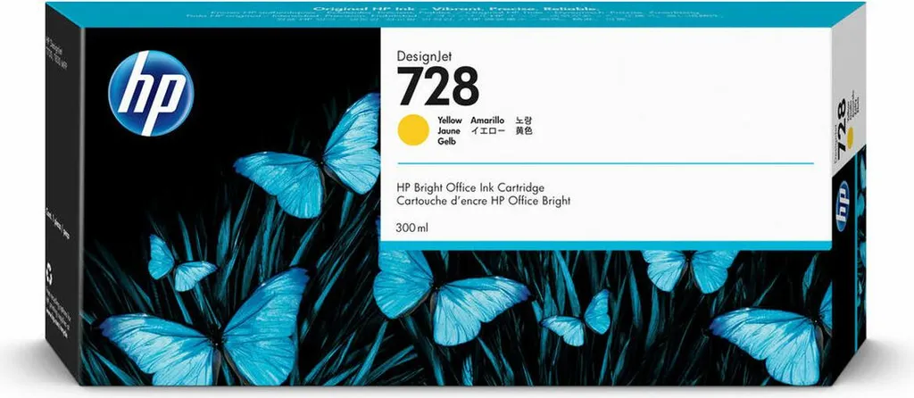 Cartouche HP 728 Jaune F9K15A Haute Capacité 300ml pour DesignJet T830