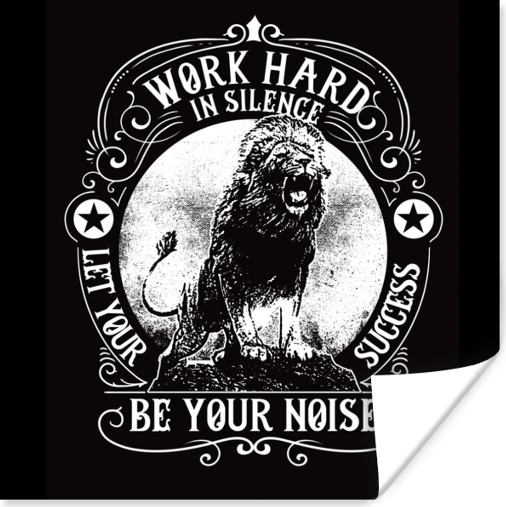 MuchoWow Poster Löwe - Vintage - Zitat 100x100 cm - Babyzimmer