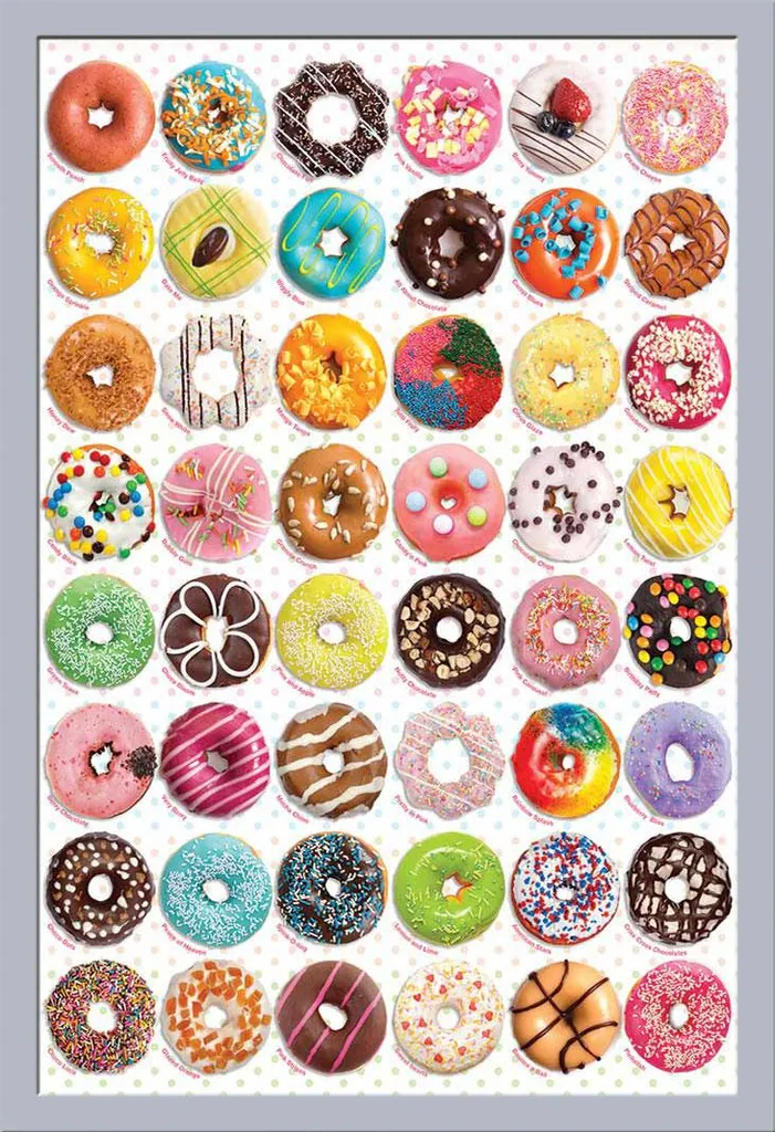 Poster Cupcakes e Donuts Shinsuke® - Cornice Argento Maxi MDF 61x91,5cm