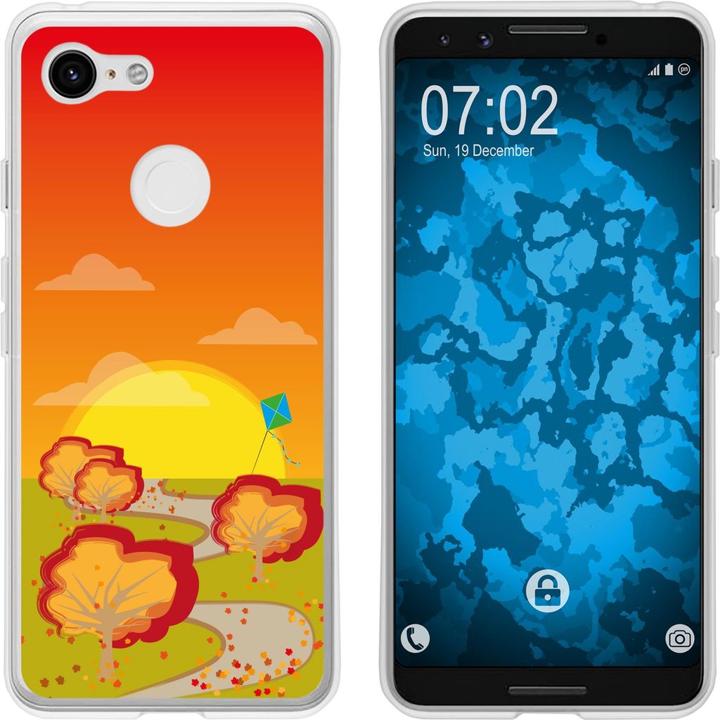 PhoneNatic Case kompatibel mit Google Pixel 3 Silikon-Hülle Herbst Drache/Kite M2