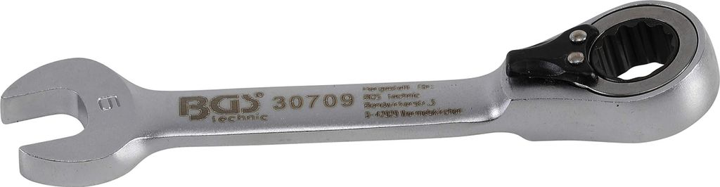 BGS 30709 Ratschenring-Maulschlüssel, kurz, 9 mm